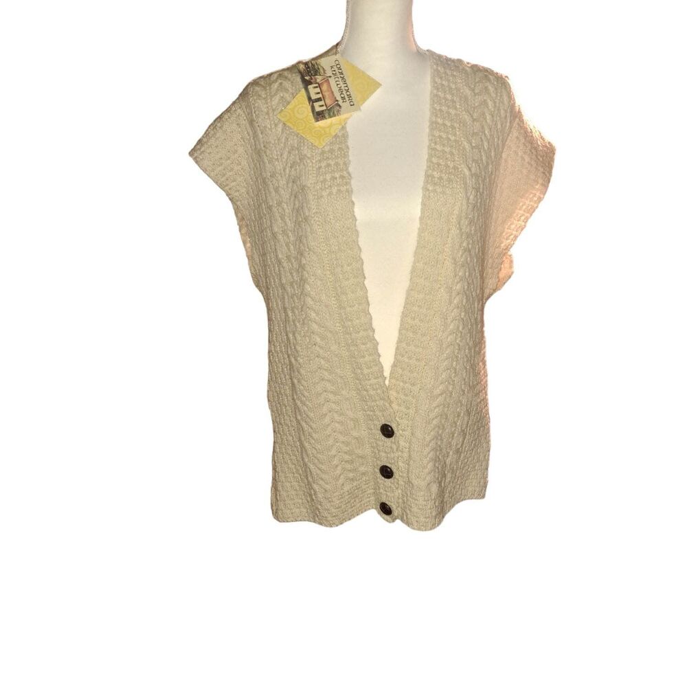 SALE!!! NWT Connemara Knitwear XL Made in Ireland Wool Cable Knit Cardigan